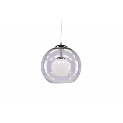 Roche Loftlampe - Krom og Transparent og Hvid