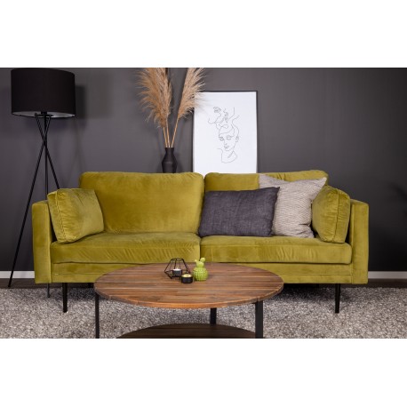 Boom Sofa Grøn Velour med Sort stålben