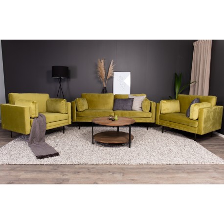 Boom Sofa Grøn Velour med Sort stålben