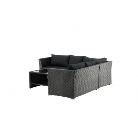 Moderne Haiti Have Hjørnesofa - Sort Rattan