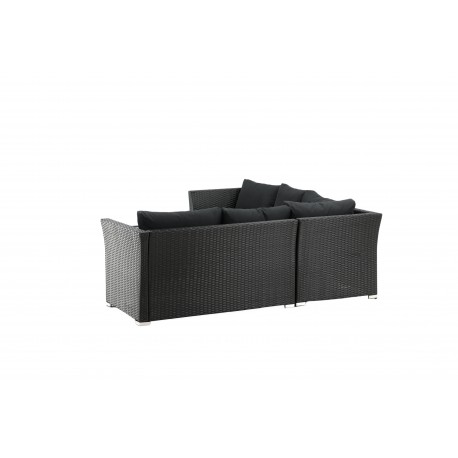 Moderne Haiti Have Hjørnesofa - Sort Rattan