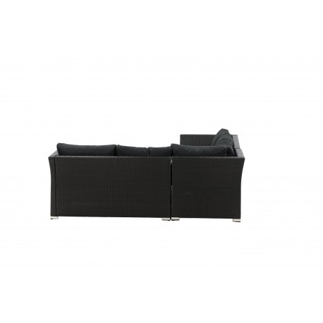 Moderne Haiti Have Hjørnesofa - Sort Rattan