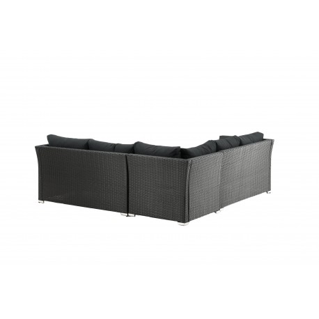 Moderne Haiti Have Hjørnesofa - Sort Rattan