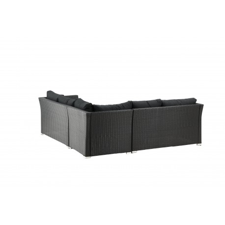 Moderne Haiti Have Hjørnesofa - Sort Rattan