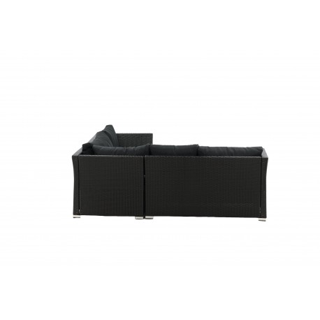 Moderne Haiti Have Hjørnesofa - Sort Rattan