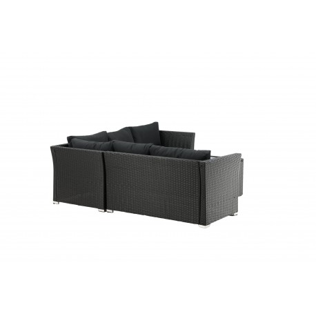 Moderne Haiti Have Hjørnesofa - Sort Rattan