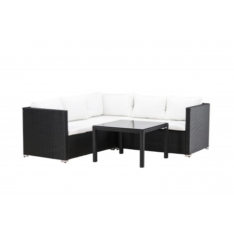 Kuba Have Hjørnesofa Sæt - Sort