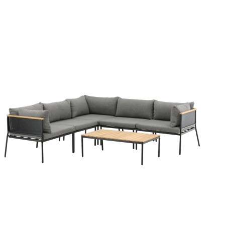 Nettan Have Hjørnesofa Sæt - Sort,Grå