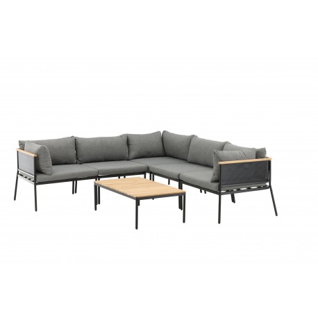 Nettan Have Hjørnesofa Sæt - Sort,Grå