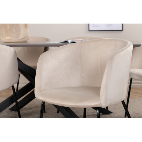 Piazza Spisebordssæt - Beige og Sort og Grå