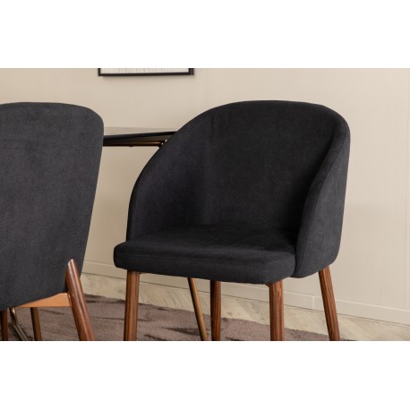 Petra Spisebordssæt - Sort og Valnød