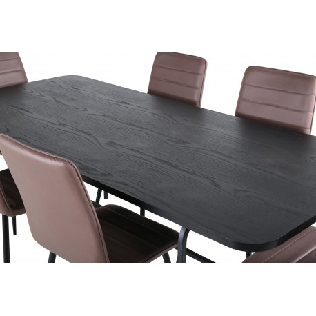 Uno Spisebordssæt - Sort og Brun