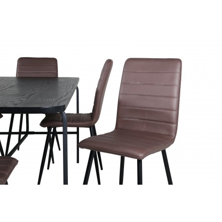Uno Spisebordssæt - Sort og Brun