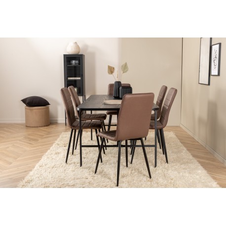 Uno Spisebordssæt - Sort og Brun