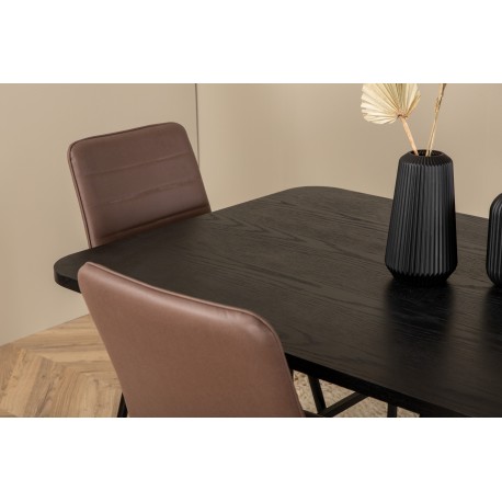 Uno Spisebordssæt - Sort og Brun