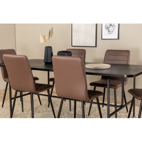 Uno Spisebordssæt - Sort og Brun