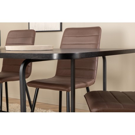 Uno Spisebordssæt - Sort og Brun