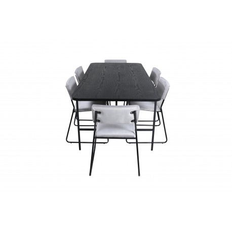 Uno Spisebordssæt - Sort og Lysegrå