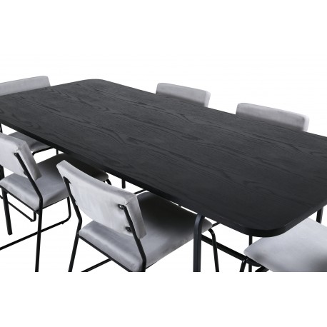 Uno Spisebordssæt - Sort og Lysegrå