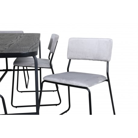 Uno Spisebordssæt - Sort og Lysegrå