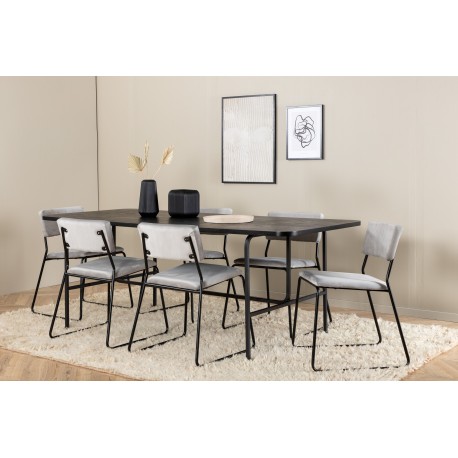 Uno Spisebordssæt - Sort og Lysegrå