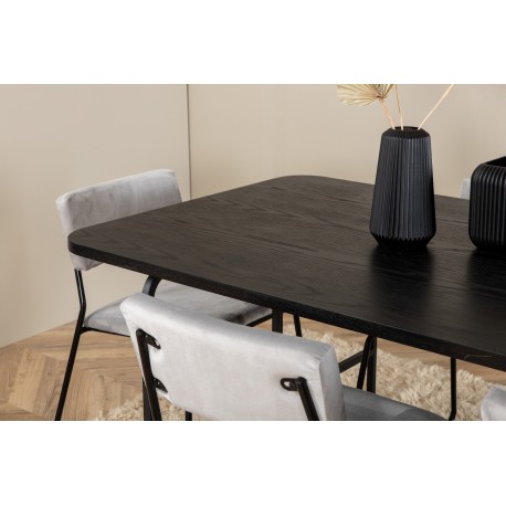 Uno Spisebordssæt - Sort og Lysegrå