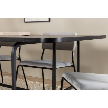Uno Spisebordssæt - Sort og Lysegrå