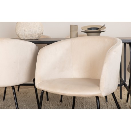 Uno Spisebordssæt - Beige og Sort