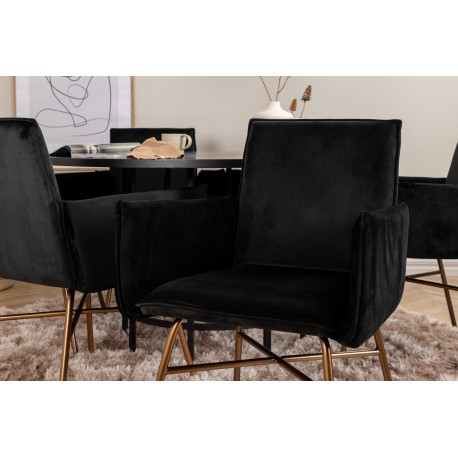 Copenhagen Rundt Spisebordssæt - Sort og Kobber