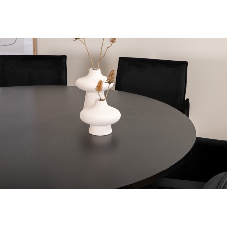 Copenhagen Rundt Spisebordssæt - Sort og Kobber