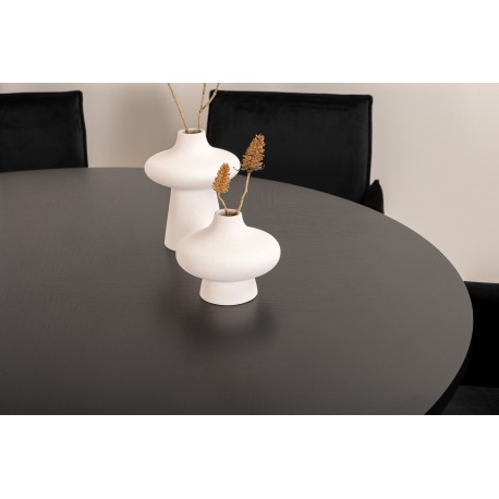 Copenhagen Rundt Spisebordssæt - Sort og Kobber