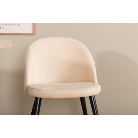 Bianca Ovalt spisebordssæt - Beige og Sort