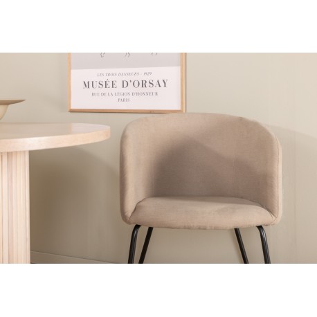Bianca Ovalt spisebordssæt - Beige og Sort
