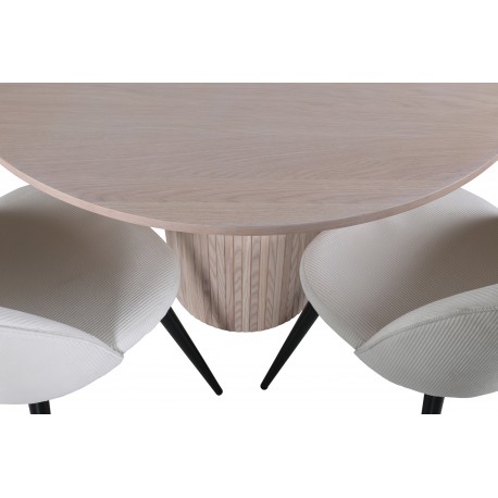 Bianca Rundt Spisebordssæt - Beige og Sort