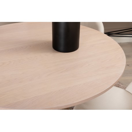 Bianca Rundt Spisebordssæt - Beige og Sort
