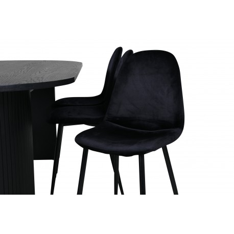 Bianca Oval Spisebordssæt 200 cm - Sort
