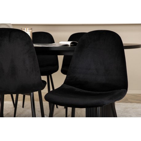 Bianca Oval Spisebordssæt 200 cm - Sort