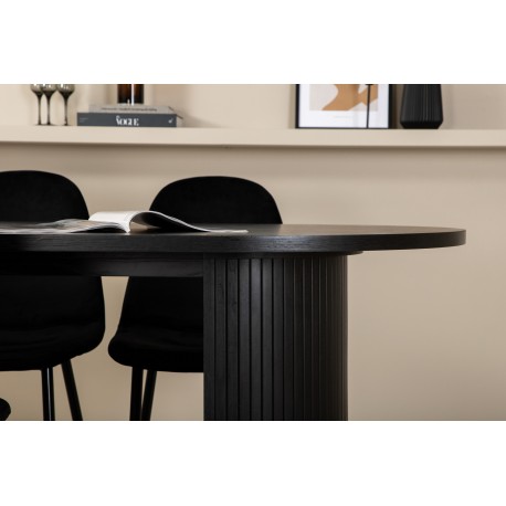 Bianca Oval Spisebordssæt 200 cm - Sort