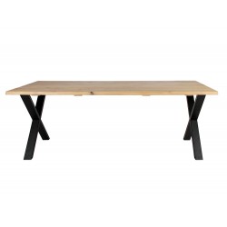 Westwood plankebord 200x95 - Hvidolieret egetræ/Sort