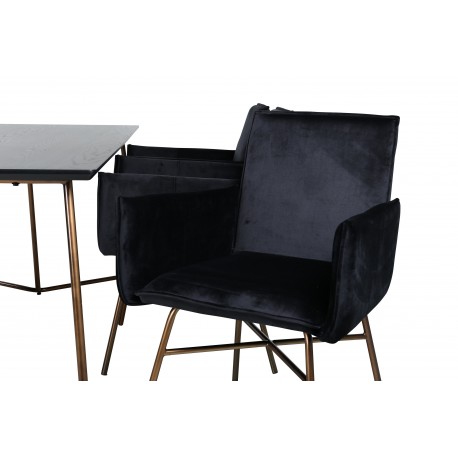 Petra Spisebordssæt - Sort og Kobber