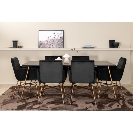 Petra Spisebordssæt - Sort og Kobber