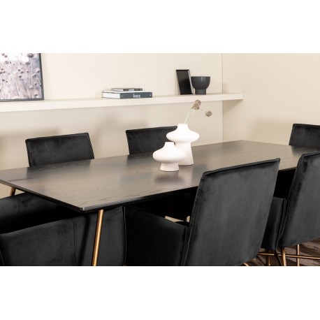 Petra Spisebordssæt - Sort og Kobber