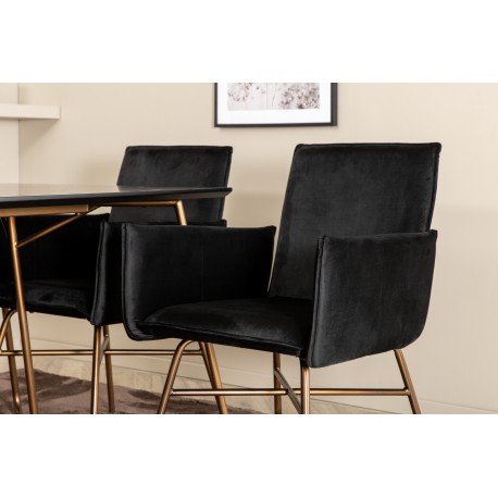 Petra Spisebordssæt - Sort og Kobber