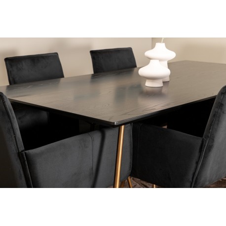 Petra Spisebordssæt - Sort og Kobber