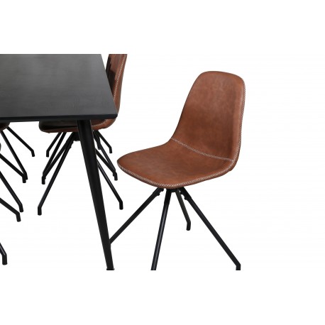 Dipp Spisebordssæt - Sort og Brun