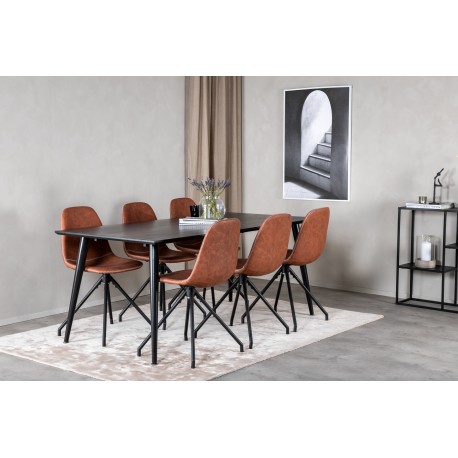 Dipp Spisebordssæt - Sort og Brun