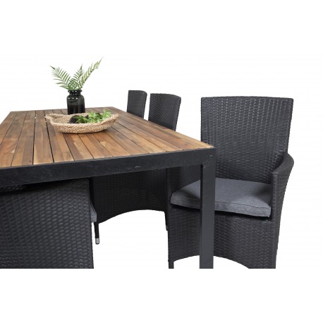 Bois Loungesæt - Havemøbelsæt - Sort,Grå,Natur