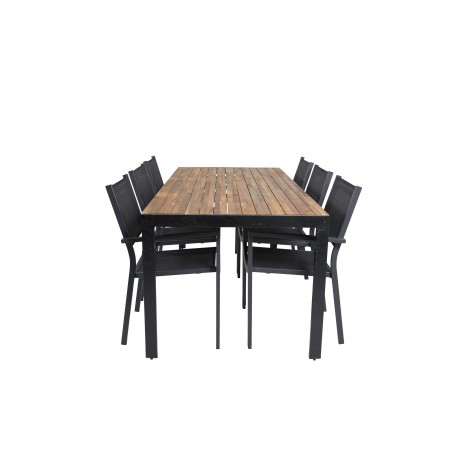 Bois Loungesæt - Havemøbelsæt - Sort,Natur