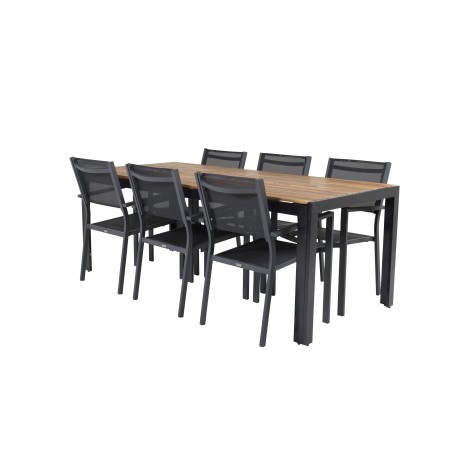 Bois Loungesæt - Havemøbelsæt - Sort,Natur