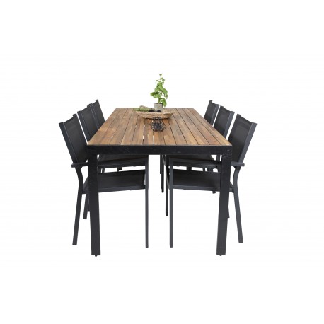 Bois Loungesæt - Havemøbelsæt - Sort,Natur